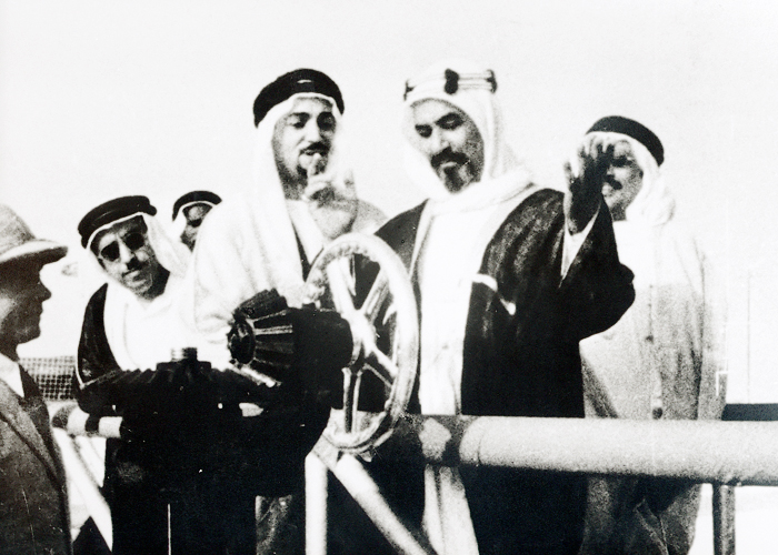 Historic photograph of Kuwait's first oil export in 1946