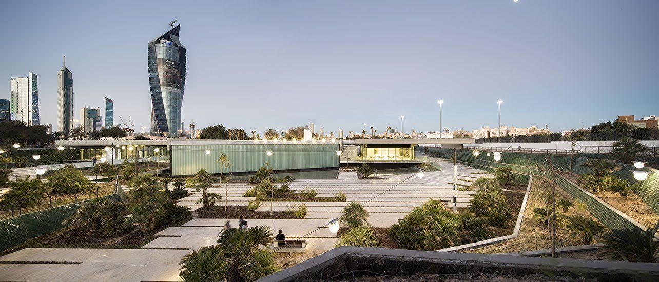 Terraces and planting in Al Shaheed Park