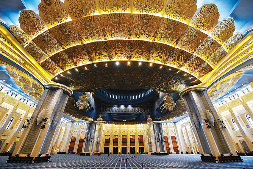 Ornamented interior of the Grand Mosque