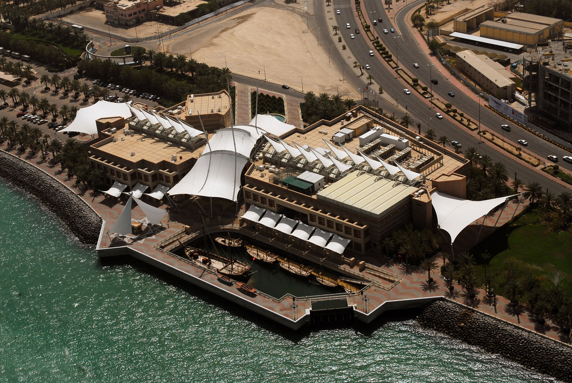 Aerial view of The Scientific Center on the Salmiya waterfront