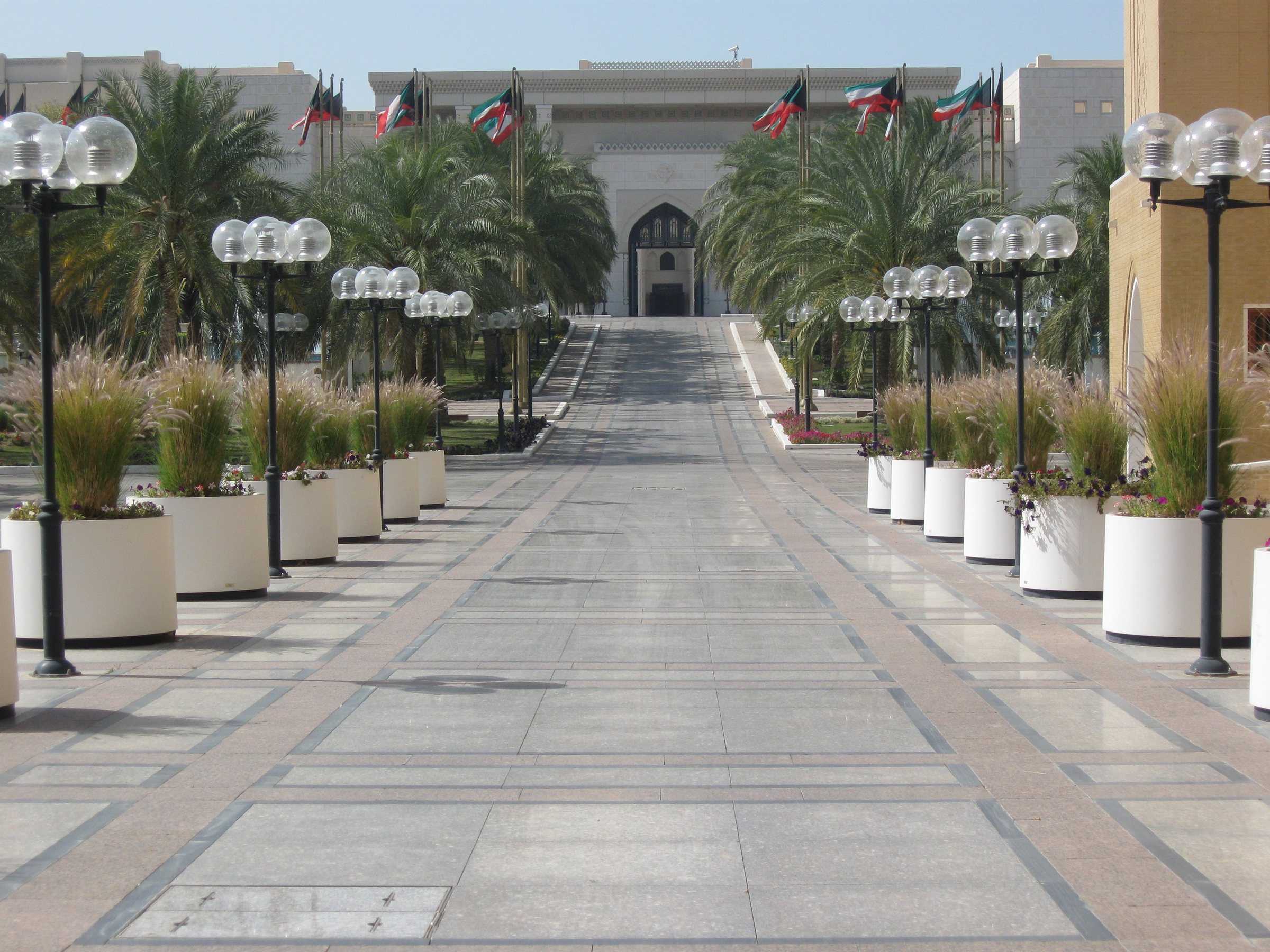 Seif Palace clock tower and arcaded façade in Kuwait City
