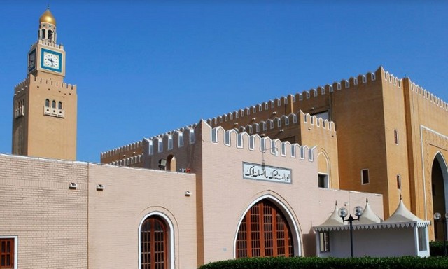 Arcaded facade and clock tower of Seif Palace